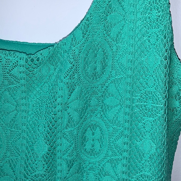 Teal Lace Patterned Dress - Picture 3 of 7